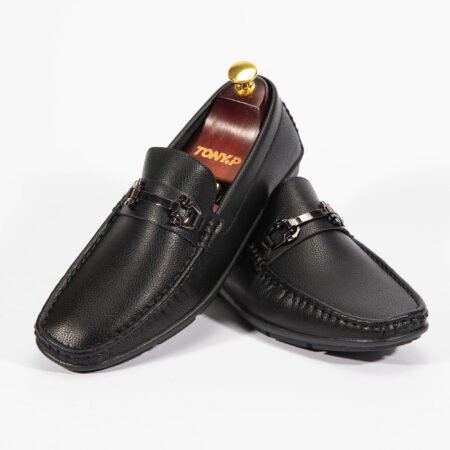 Mocassin en cuir - NOIR