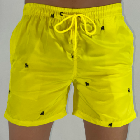 Short de Bain à Motif Brodé jaune - Tony Backer
